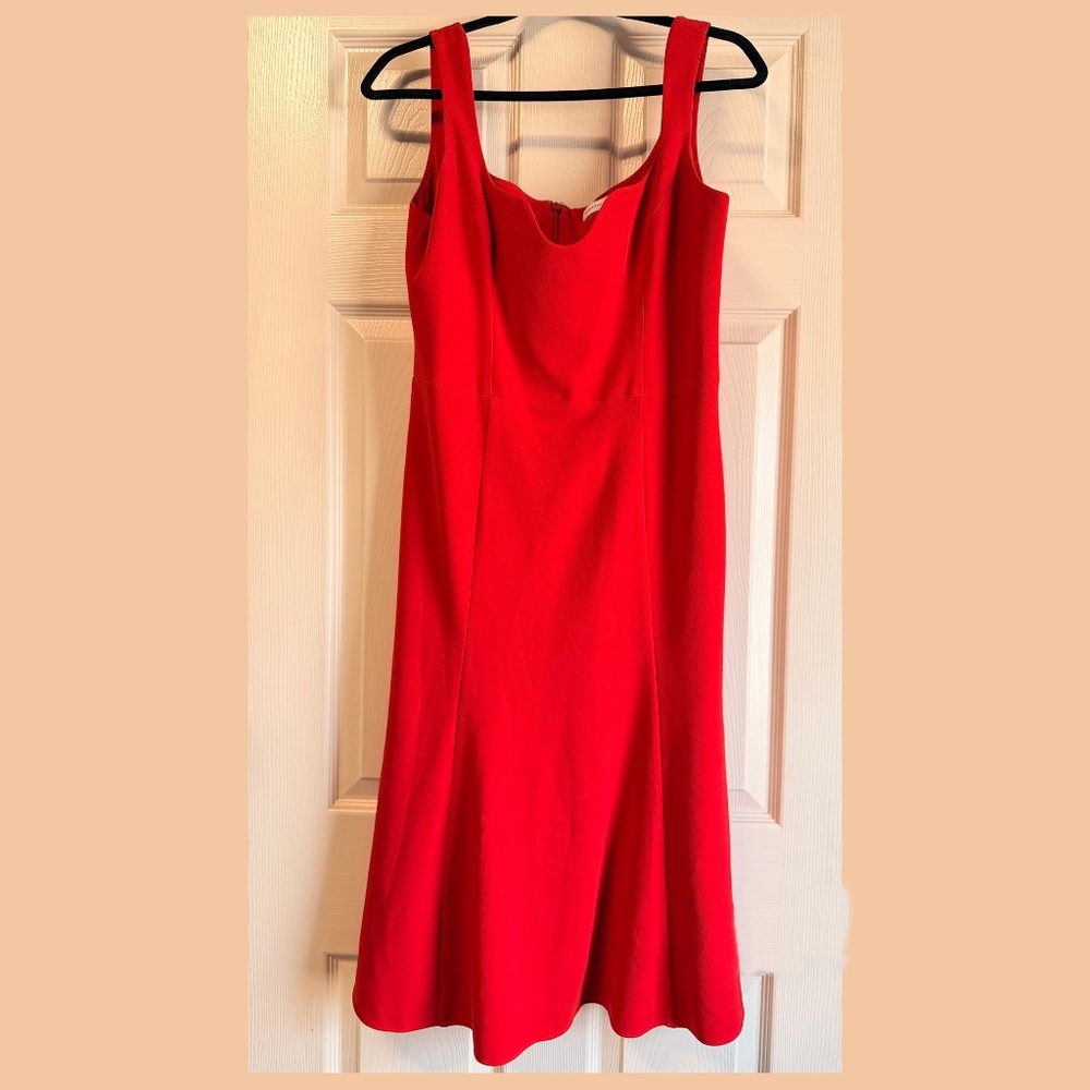 Dress the Population | Red Midi Dress | Size L | Fit & Flare Sleeveless